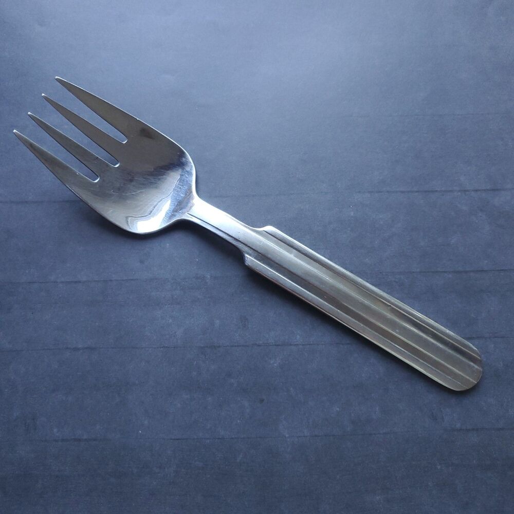 Oxford Hall OXH40 Stainless Flatware 9" Large Solid Serving Fork
